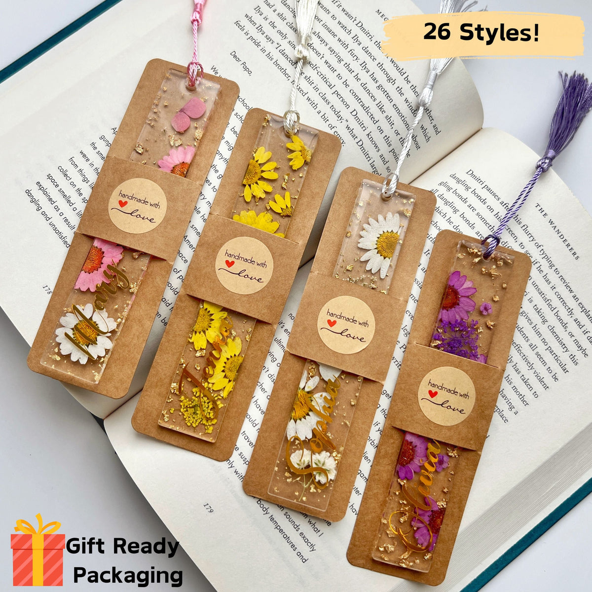 Personalizable Flower Bookmarks